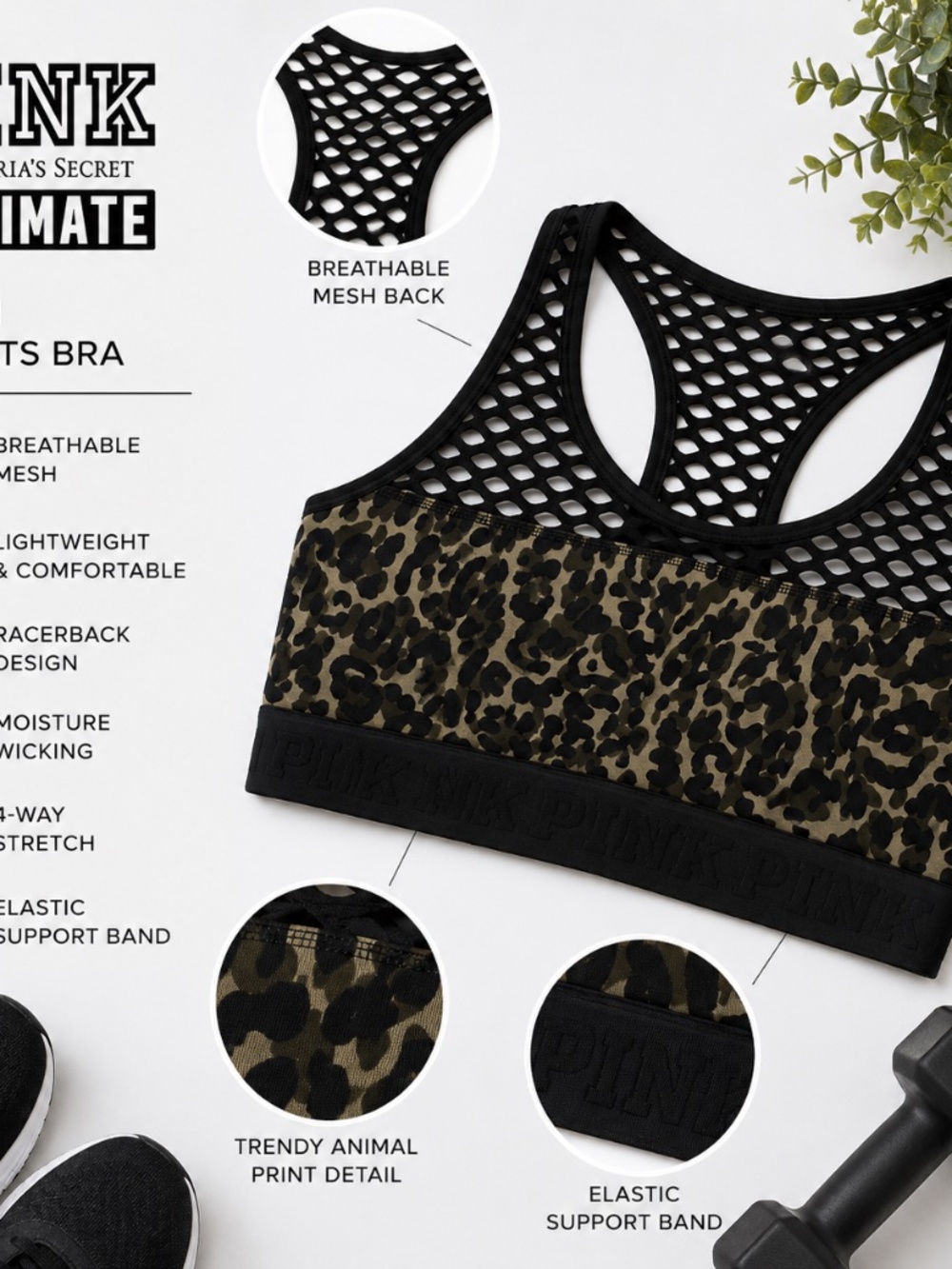 PINK Victoria’s Secret Ultimate Mesh Sports Bra | Size M